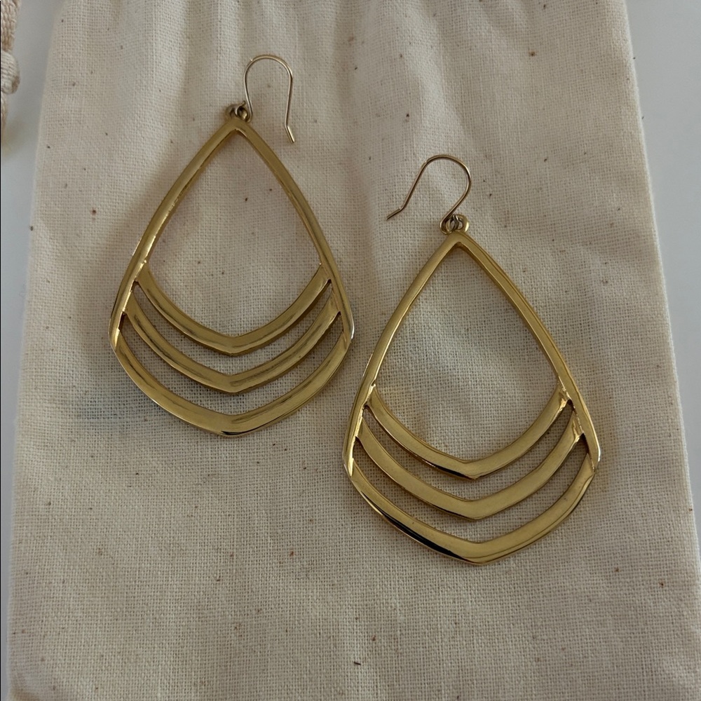 Vince Camuto Gold Layered Teardrop Earrings